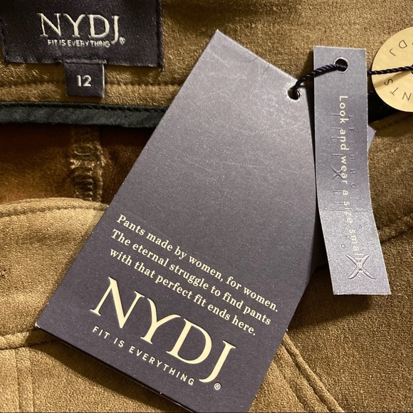 NYDJ Alina Split Hem Faux Suede Ankle Skinny Pants NWT - Picture 10 of 12